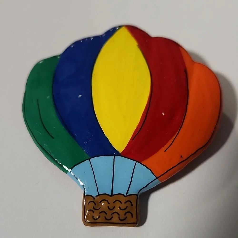 Colorful Hot Air Balloon Brooch